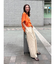 リネン混カーブラフパンツ