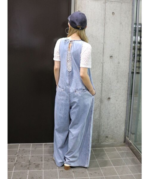 バックオープンデニムサロペット バックオープンデニムサロペット｜アングリッドの通販｜&mall（アンド