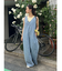 バックオープンデニムサロペット