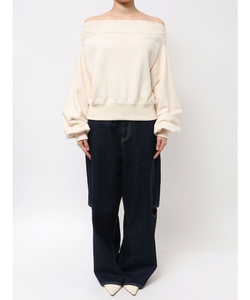 Htage】バックオープンオフショルスウェット｜アングリッドの