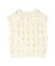 透かし編みデザインハンドニットベスト