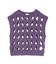 透かし編みデザインハンドニットベスト