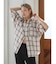 カットオフデザインチェックルーズシャツ