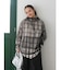 カットオフデザインチェックルーズシャツ