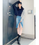 フロントスリットタイトデニムスカート