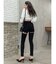 M/W BACKレースクロスデザインカラースキニーパンツ