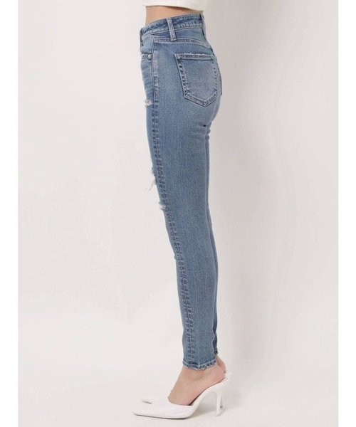 M/W MANY RIPPED スキニーデニムパンツ｜ジェイダの通販｜&mall