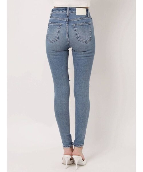 新品未使用タグ付き GYDA M/W BACK RIPPEDスキニーデニムパンツ GYDA M/W BACK RIPPEDケミカルスキニーデニムパンツ（ブラック