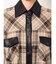 フェイクレザードッキングCHECKシャツ
