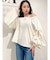 オフショル シャーリングボリュームスリーブブラウス