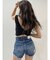 BACK RIPPED デニムショートパンツ
