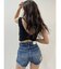 BACK RIPPED デニムショートパンツ