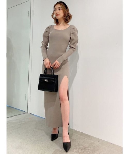 美品 DES PRESデプレ アシメントリーリブニットワンピース 定価3.3万 美品 DES PRESデプレ アシメントリーリブニットワンピース 定価