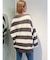 ボーダー LOOSEニットカーディガン