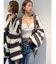 ボーダー LOOSEニットカーディガン
