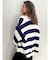 ボーダー LOOSEニットカーディガン