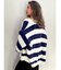 ボーダー LOOSEニットカーディガン