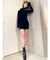 オフショル シャギー ドッキングニットワンピース