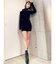 オフショル シャギー ドッキングニットワンピース