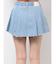 タックプリーツ デニムスカートライクショートパンツ