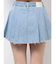 タックプリーツ デニムスカートライクショートパンツ