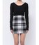 CHECK スカートドッキング タイトニット ワンピース