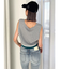 Square gyda Vネックラインニットトップス