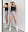 ハイウエストボタン stretchy カラーショートパンツ