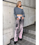 ハイウエスト Tie Dyeワイドデニムパンツ