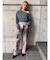 ハイウエスト Tie Dyeワイドデニムパンツ