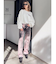 ハイウエスト Tie Dyeワイドデニムパンツ
