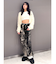ハイウエスト Tie Dyeワイドデニムパンツ