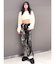 ハイウエスト Tie Dyeワイドデニムパンツ
