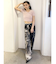 ハイウエスト Tie Dyeワイドデニムパンツ