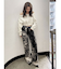 ハイウエスト Tie Dyeワイドデニムパンツ