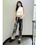 ハイウエスト Tie Dyeワイドデニムパンツ