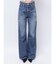 ハイウエストBOTH SIDE RIPPEDストレートワイドデニム