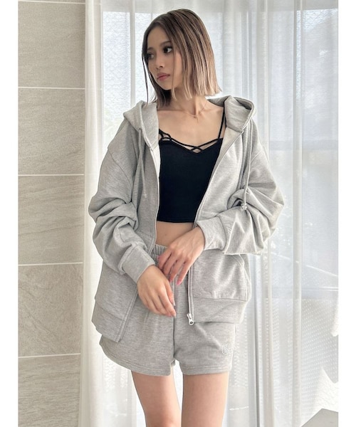 GYDA ラインストーン パーカー セットアップ BACK GYDAラインストーンラメパーカー[品番：MKSW0061414]｜GYDA