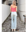 SIDE RIPPEDストレートワイドデニムパンツ