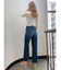 SIDE RIPPEDストレートワイドデニムパンツ