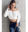 Symmetry GYDAオフショルシャツブラウス