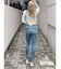 BACK リボンラメシャギーショートニットトップス