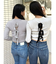 BACKリボンケーブル編みニットトップス