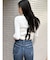 BACKリボンケーブル編みニットトップス