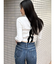 BACKリボンケーブル編みニットトップス