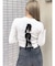 BACKリボンケーブル編みニットトップス