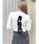 BACKリボンケーブル編みニットトップス