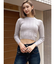 BACKリボンケーブル編みニットトップス