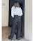ハイウエストSymmetryGYDA INNER RIPPEDワイドデニムパンツ