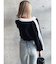 round GY BICOLOR POLOニットトップス
